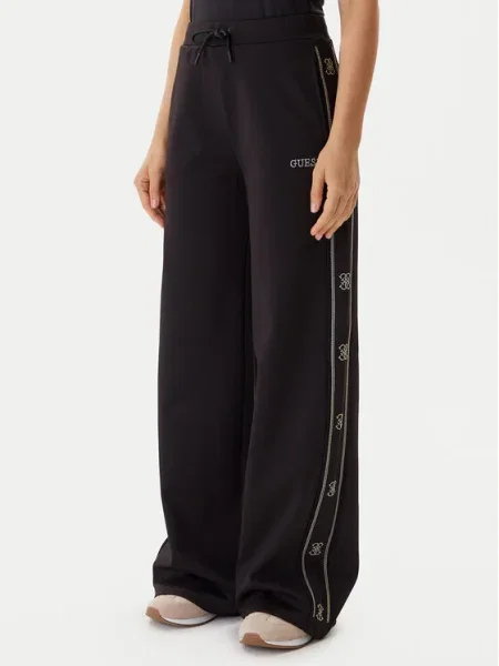 Guess Melegítő alsó Wide Leg fekete