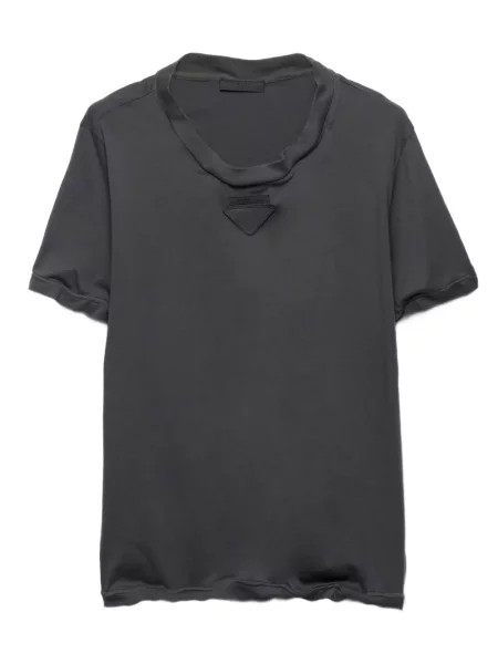 Tricou Prada scurt gri