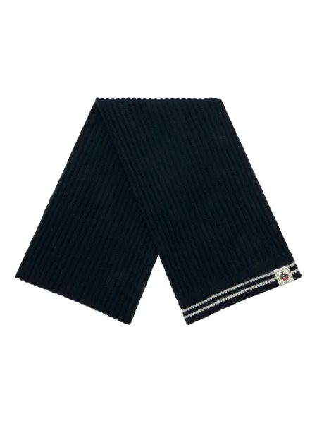 Fular Bally de lână cu dungi albastru