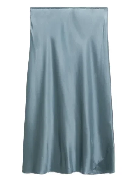 Fustă Dorothee Schumacher de mătase albastru