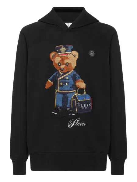 Hanorac cu glugă Philipp Plein teddy negru