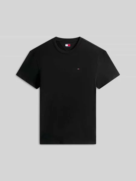 T-shirt o kroju regular fit z czystej bawełny Tommy Hilfiger Jeans czarna