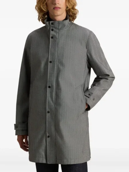 Палто Woolrich с десен рибена кост сиво