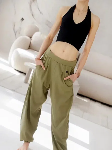 Spodnie do jogi Moonholi Moony Comfy Sweatpants z zielone