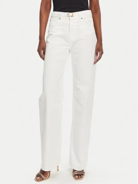 TWINSET Blugi Straight Fit alb