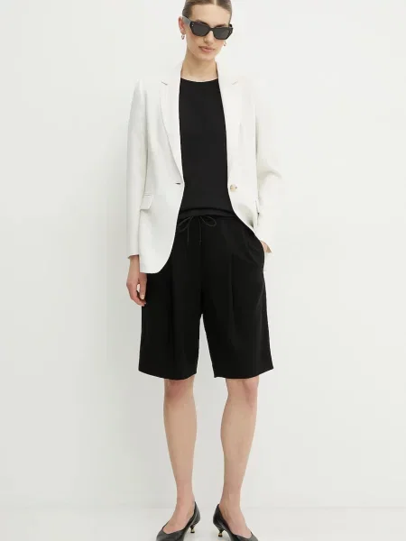 Шорти MICHAEL Michael Kors однотонні висока посадка чорний