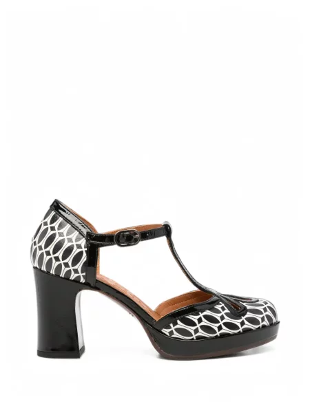 Pantofi cu toc Chie Mihara cu imagine cu imprimeu geometric negru