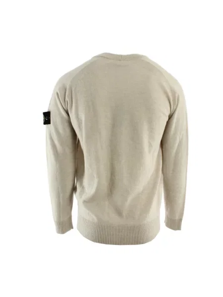 Sweter Stone Island wełniany z kamieniami beżowy
