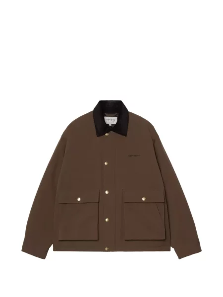 Gulerat geacă Carhartt Wip de catifea cord maro