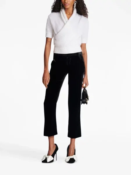 Kelnės Balmain velvetinės apkarpytas juoda