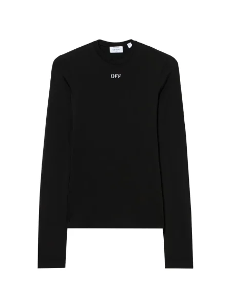 Tricou Off-white cu decolteu rotund lung alb