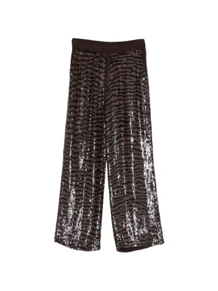 Pantaloni P.a.r.o.s.h. cu paiete cu model zebră maro