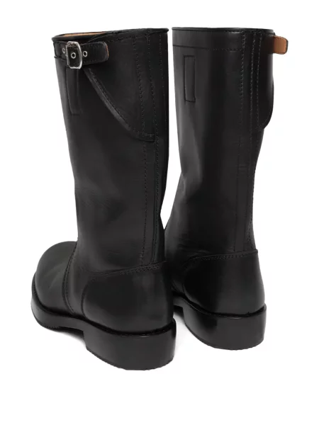 Botine Dries Van Noten din piele cu cataramă negru