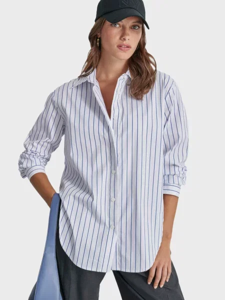Рубашка Dkny в полоску белая