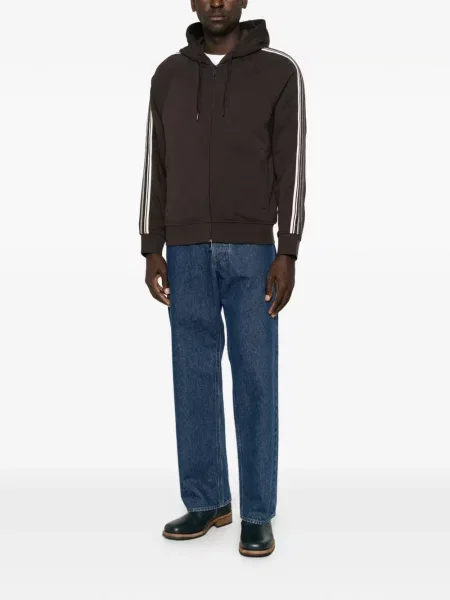 Ριγέ hoodie Emporio Armani καφέ