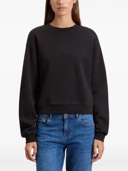 Суитчър Woolrich бродиран с кръгло деколте черно