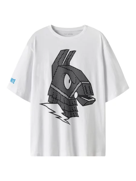 TWO SOON Tricou Fortnite azur / negru alb