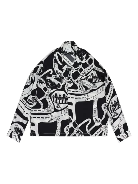 Копринена риза Rhude черно