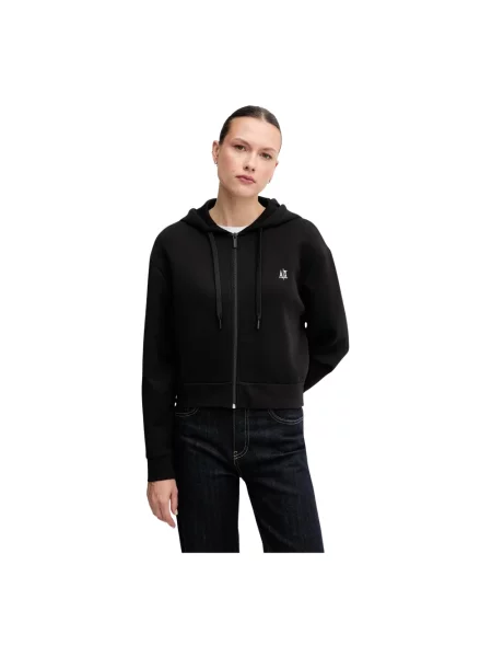 Bluza z kapturem Armani Exchange z kapturem czarna