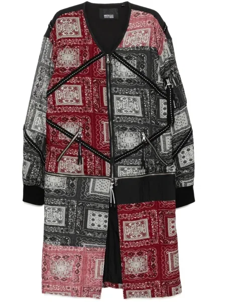 Palton Mostly Heard Rarely Seen cu model paisley negru