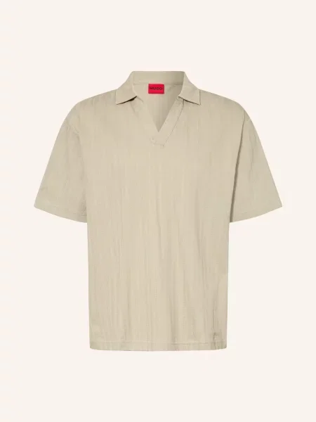 Koszulka polo o kroju relaxed fit z fakturowanym wzorem model DALIBO' Hugo zielona