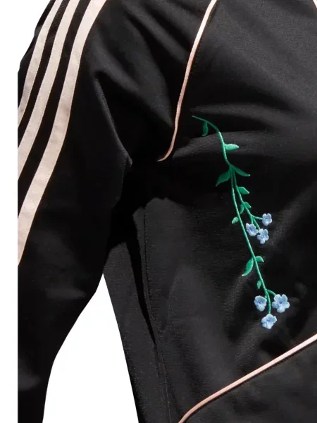 Cropp top Adidas cu dungi cu un umăr gol negru