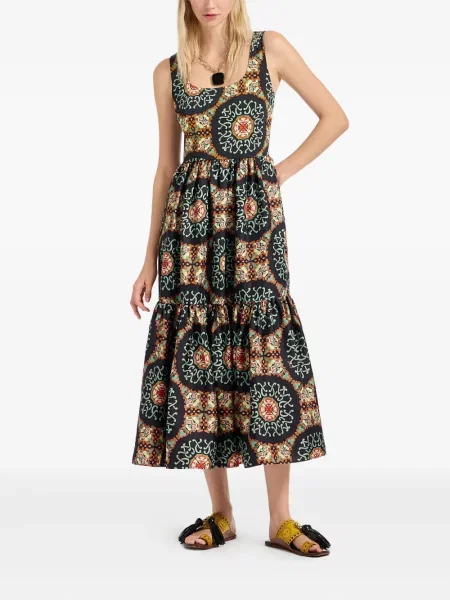 Rochie midi La Doublej de mătase până la genunchi de costum negru