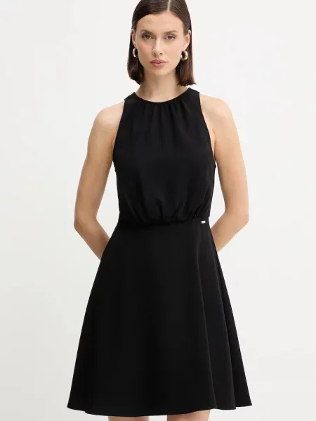 Armani Exchange rochie mini evazați negru