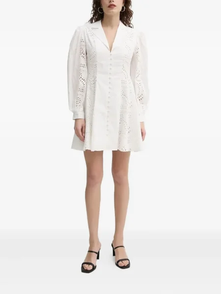 Rochie midi Isabelle Blanche până la genunchi de costum alb