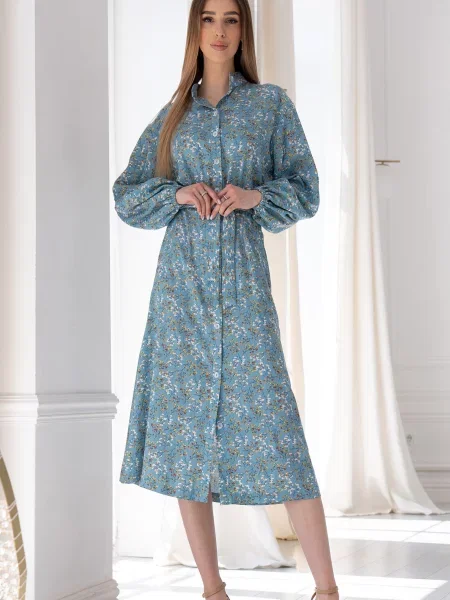 Сукня міді RiMari віскоза/модал блакитний