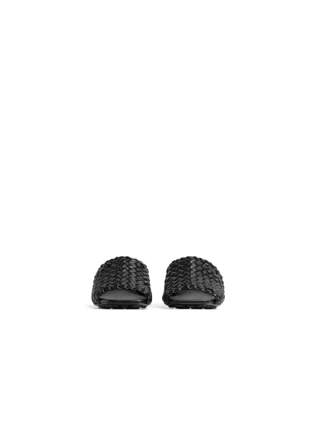 Klapki mules Bottega Veneta czarne