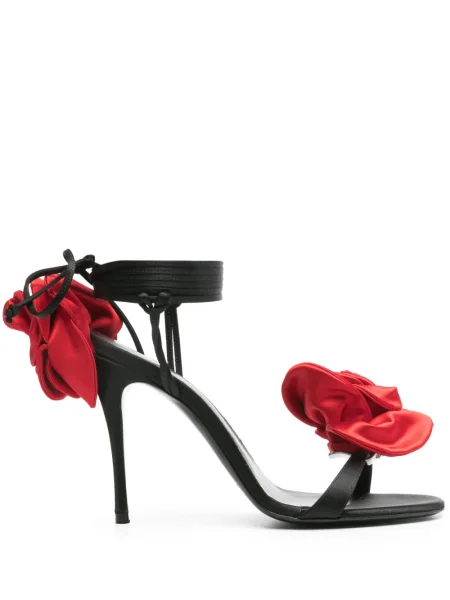 Sandale Magda Butrym din satin cu model floral negru