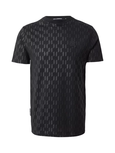 Karl Lagerfeld Tricou gri metalic negru