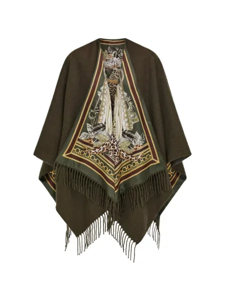 Reversibil geacă Ferragamo de mătase cu imagine verde