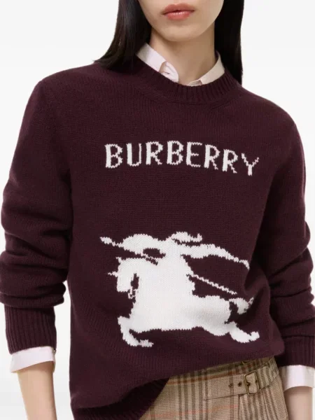 Pulover Burberry de lână violet