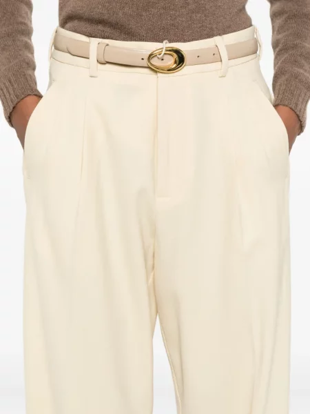 Pantaloni Solotre plisate galben