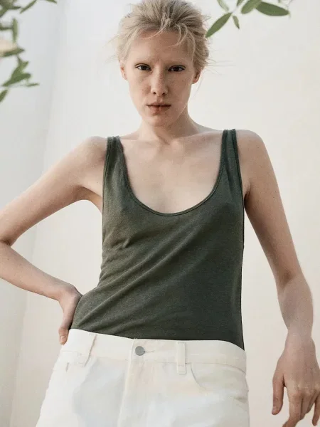 Plátěný top Muuv. zelený