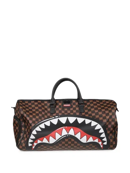 Καρό τσάντα Sprayground καφέ