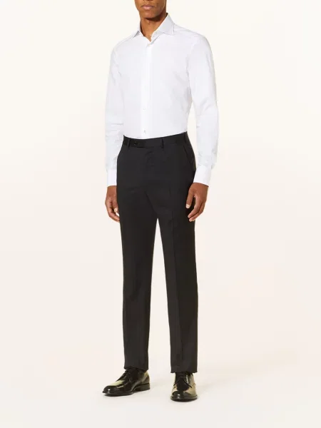 Zegna Oblekové Kalhoty Milano Slim Fit black černé