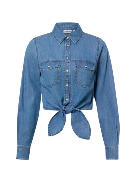 Noisy May bluzka dżinsowa NMHelsa Kobiety jednolity S niebieski