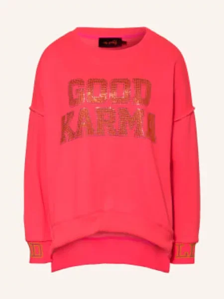 Miss Goodlife Bluza Oversize Z Kamyczkami Ozdobnymi pink zielona