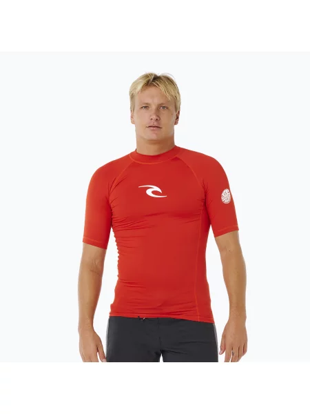 Tricou de înot pentru bărbați Rip Curl Waves Upf Perf lava red roșu