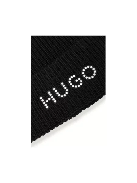 HUGO czapka z wełną Siro_Hat czarna