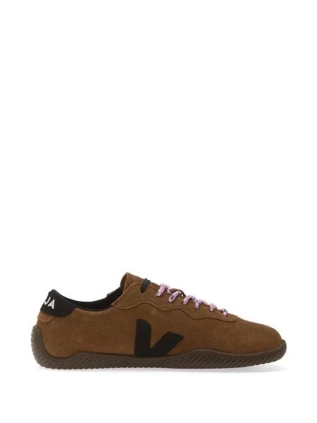 Sneakerși Veja cu șireturi din dantelă maro