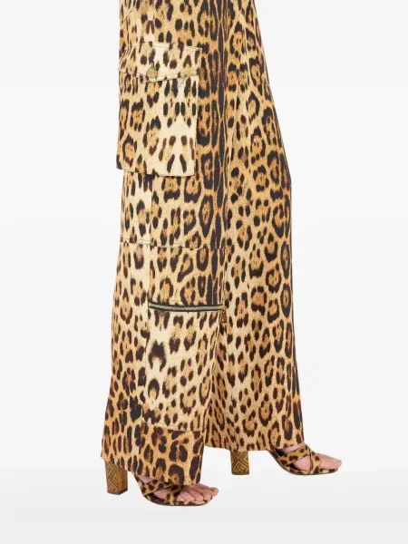 Pantaloni cargo Roberto Cavalli cu imagine maro
