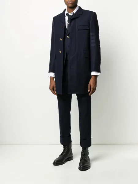 Spodnie Thom Browne o krotszym kroju niebieskie