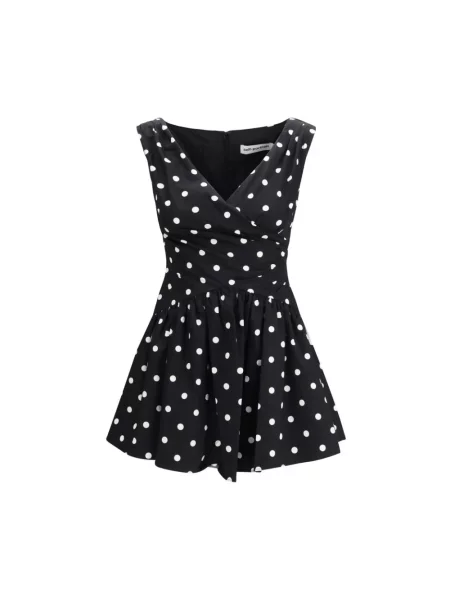 Mała mały sukienka mini Self-portrait w grochy czarna
