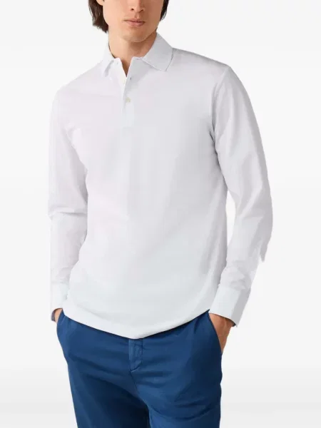 Lung tricou polo Hackett London alb