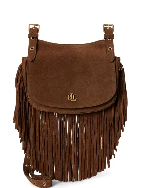 Geanta crossbody Lauren Ralph Lauren cu franjuri maro