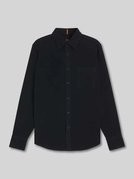 Koszula casualowa o kroju regular fit z czystej bawełny model Boss Orange granatowa